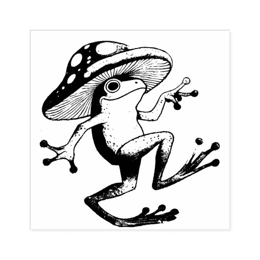 paddenstoelkikker rubberstempel (Afrduk)