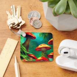 paddenstoelkunst sleutelhanger