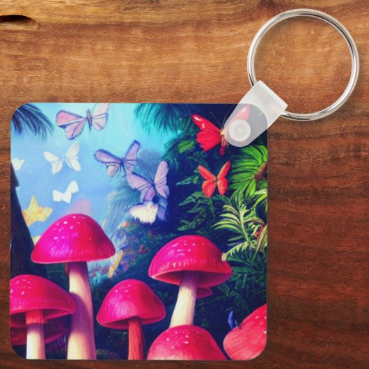 paddenstoelkunst sleutelhanger (Achterkant)