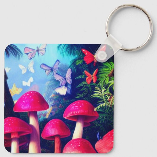 paddenstoelkunst sleutelhanger (Achterkant)