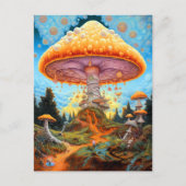 Paddenstoellandschap Surrealistische Fantasy Art Briefkaart (Voorkant)