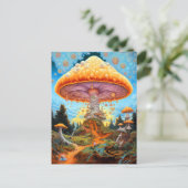 Paddenstoellandschap Surrealistische Fantasy Art Briefkaart (Staand voorkant)