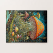 Paddenstoellandschap Surrealistische Fantasy Art Legpuzzel (Horizontaal)