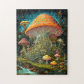 Paddenstoellandschap Surrealistische Fantasy Art Legpuzzel (Verticaal)