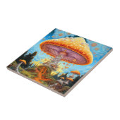 Paddenstoellandschap Surrealistische Fantasy Art Tegeltje (Zijkant)