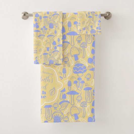 Paddenstoellavendel crème bad handdoek (Insitu)