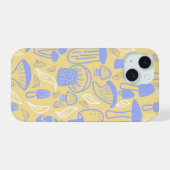 Paddenstoellavendel crème iPhone 15 case (Achterkant horizontaal)