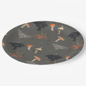 Paddenstoelmot vlinderpatroon papieren bordje (Gekanteld)