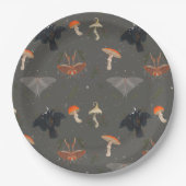 Paddenstoelmot vlinderpatroon papieren bordje (Voorkant)