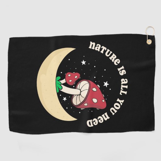 PaddenstoelNatuur is alles wat u nodig hebt Golfhanddoek (Horizontaal)