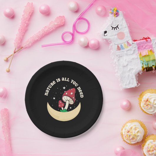 PaddenstoelNatuur is alles wat u nodig hebt Papieren Bordje (Feest)