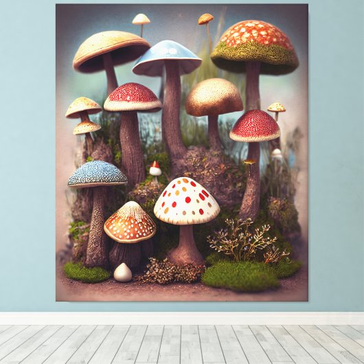 Paddenstoeloase Canvas Afdruk (Insitu (Houten vloer))