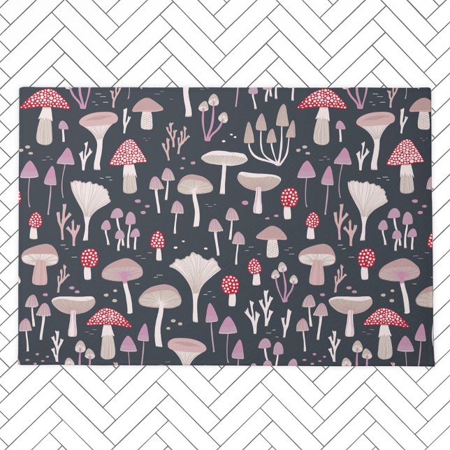 Paddenstoelpaddenstoel schimmels deurmat (Mushroom Toadstool Fungi modern doormat)
