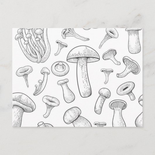 paddenstoelpatroon briefkaart (Voorkant)