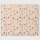 Paddenstoelpatroon Cadeaupapier (Vlak)