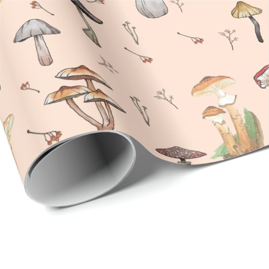 Paddenstoelpatroon Cadeaupapier (Rol Hoek)