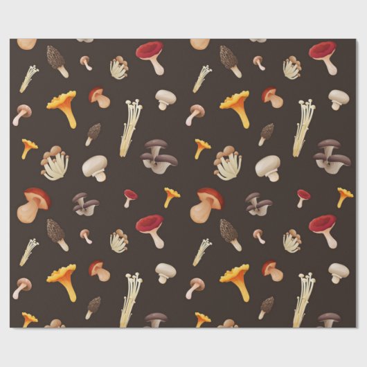 paddenstoelpatroon cadeaupapier (Vlak)