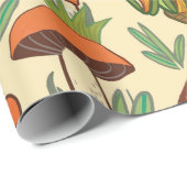 Paddenstoelpatroon. Cadeaupapier (Rol Hoek)