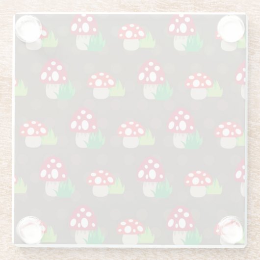 paddenstoelpatroon kinder glazen onderzetter (Achterkant)