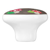 paddenstoelpatroon kinder keramische knop (Zijkant)