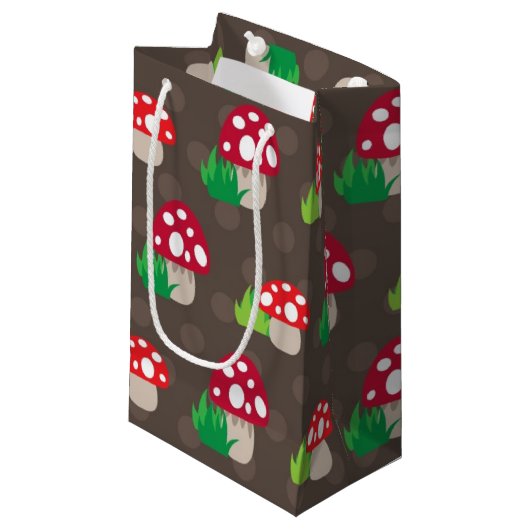 paddenstoelpatroon kinder klein cadeauzakje (Voorkant Gekanteld)