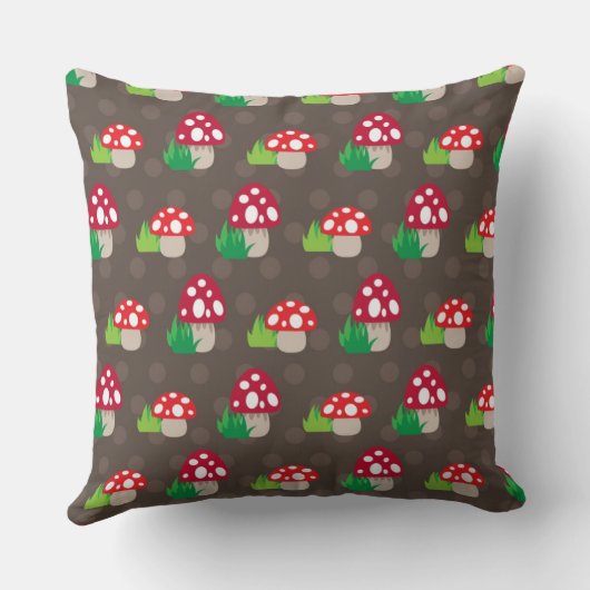 paddenstoelpatroon kinder kussen (Achterkant)