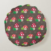 paddenstoelpatroon kinder rond kussen (Achterkant)