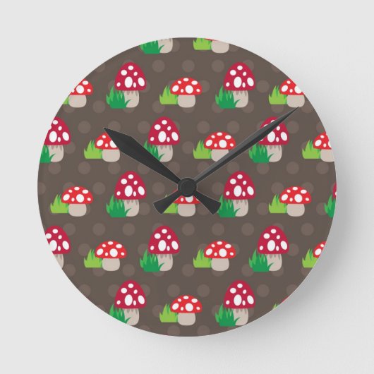 paddenstoelpatroon kinder ronde klok (Voorkant)