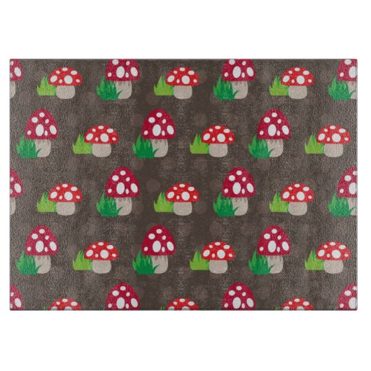 paddenstoelpatroon kinder snijplank (Voorkant)