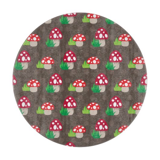 paddenstoelpatroon kinder snijplank (Voorkant)