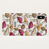 Paddenstoelpatroon op maat gemaakte monogram telef Case-Mate iPhone case (Achterkant (horizontaal))