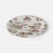 paddenstoelpatroon papieren bordje (Gekanteld)