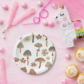 paddenstoelpatroon papieren bordje (Feest)