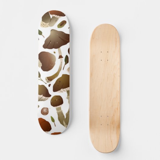 paddenstoelpatroon persoonlijk skateboard (Voorkant)