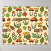 Paddenstoelpatroon. Poster (Voorkant)