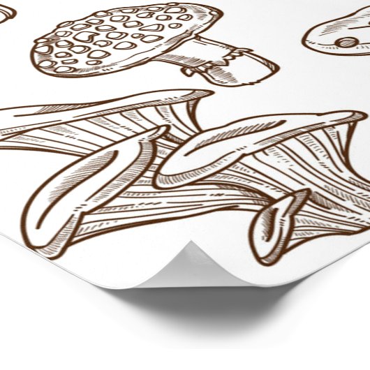 paddenstoelpatroon poster (Hoek)