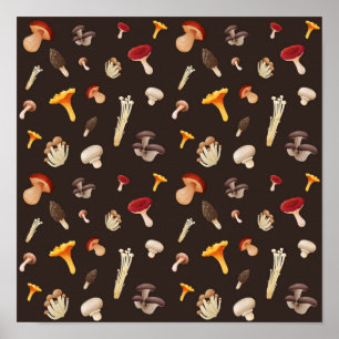 paddenstoelpatroon poster