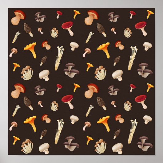 paddenstoelpatroon poster (Voorkant)