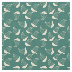 Paddenstoelpatroon Retro Mid Century Oyster Stof
