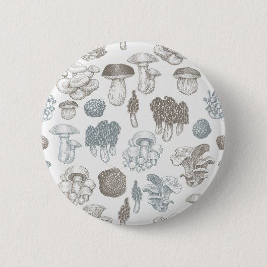 Paddenstoelpatroon Ronde Button 5,7 Cm (Voorkant)