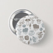 Paddenstoelpatroon Ronde Button 5,7 Cm (Voorkant /achterkant)