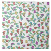 Paddenstoelpatroon Tegeltje (Voorkant)