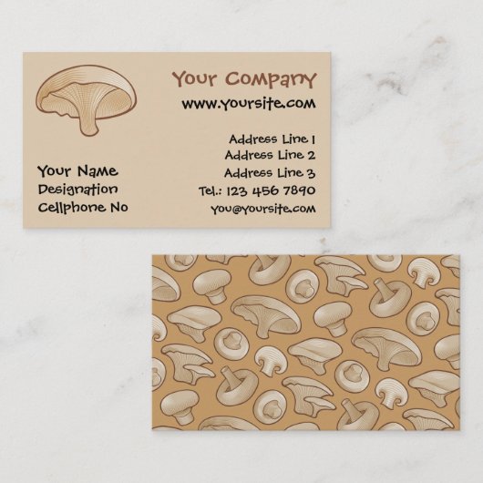 paddenstoelpictogram visitekaartje (Voorkant / Achterkant)
