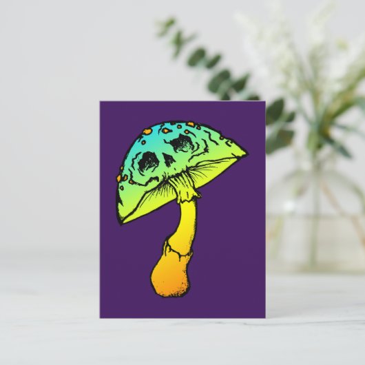 paddenstoelschedel briefkaart (Staand voorkant)