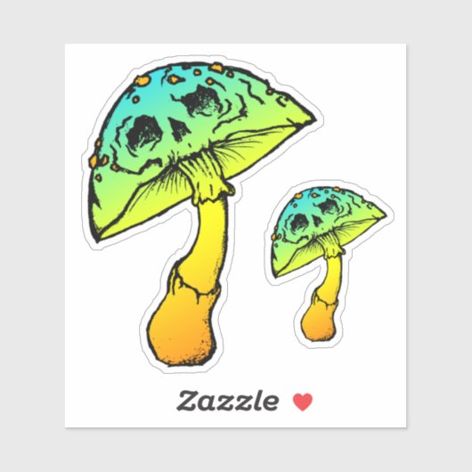 paddenstoelschedel sticker (Vel)
