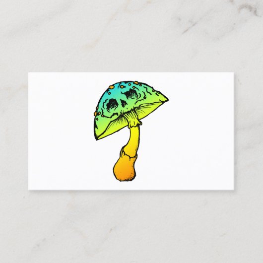 paddenstoelschedel visitekaartje (Voorkant)