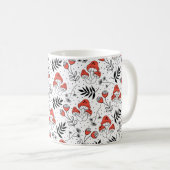 Paddenstoelschimmels naadloos  herhalingspatroon.  koffiemok (Voorkant rechts)