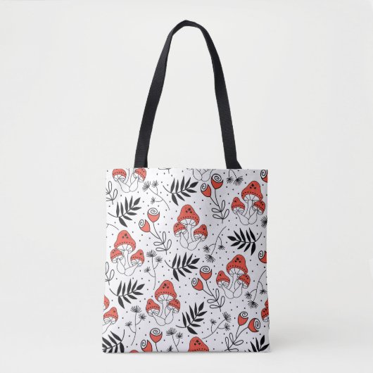 Paddenstoelschimmels: Natuur lijn kunst Tote Bag (Voorkant)