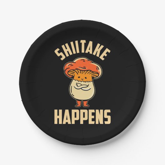 Paddenstoelsjiieten gebeuren papieren bordje (Voorkant)