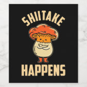 Paddenstoelsjiieten gebeuren wijn etiket (Enkel label)